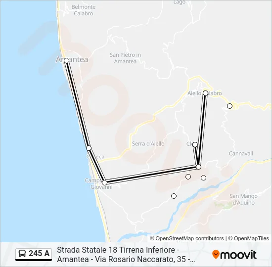 245 A Bus Line Map