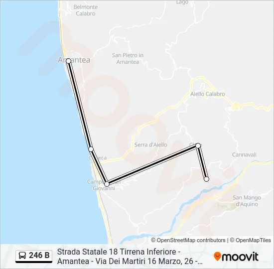 246 B Bus Line Map
