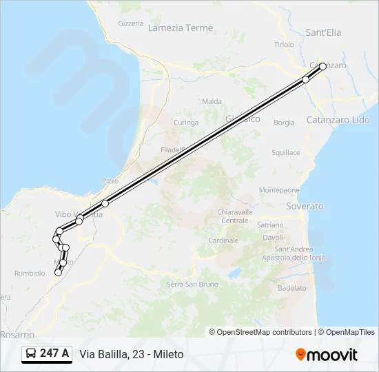 247 A Bus Line Map