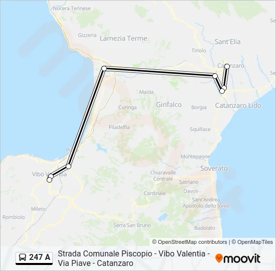 247 A Bus Line Map