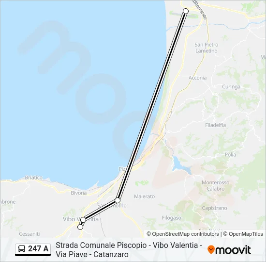 247 A Bus Line Map