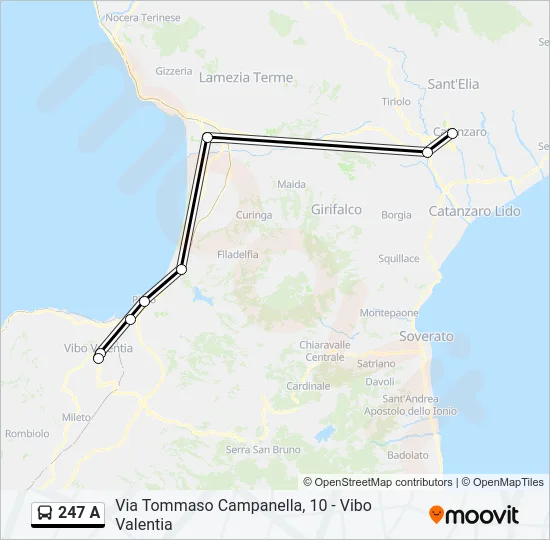 247 A Bus Line Map