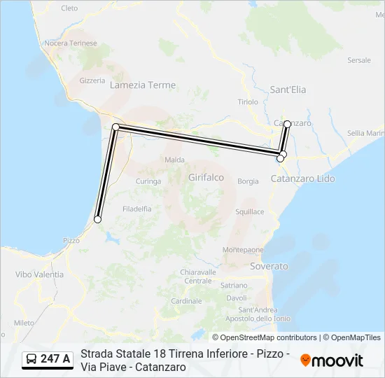 247 A Bus Line Map