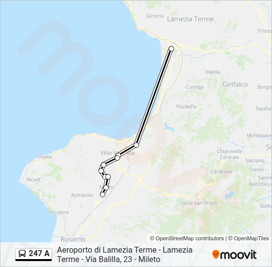 247 A Bus Line Map