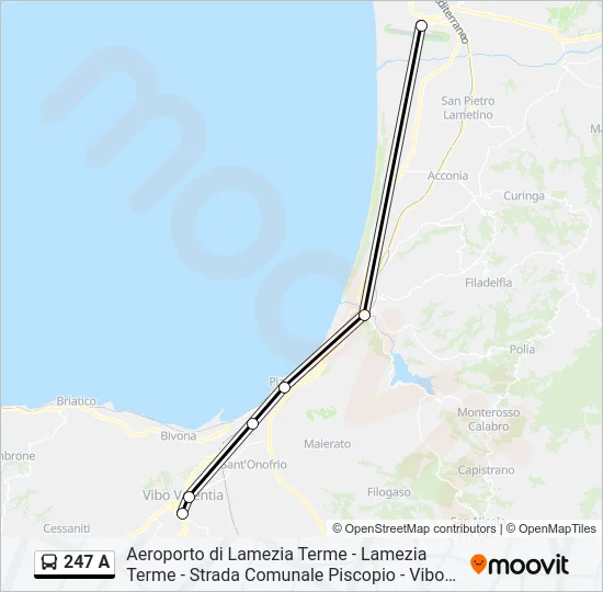 247 A Bus Line Map