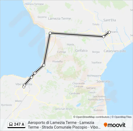 247 A Bus Line Map