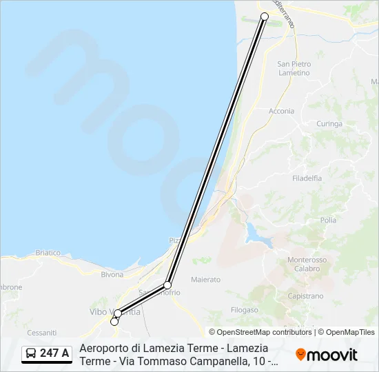 247 A Bus Line Map