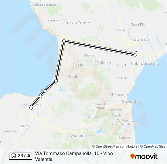 247 A Bus Line Map
