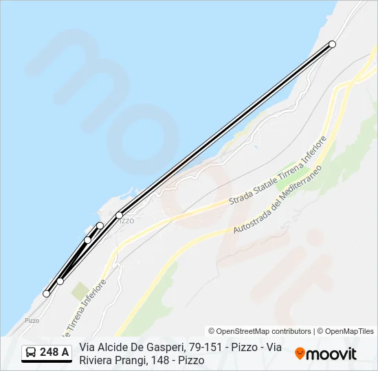 Percorso linea bus 248 A