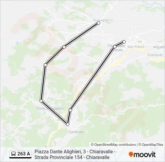 Percorso linea bus 263 A