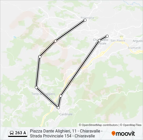 263 A Bus Line Map
