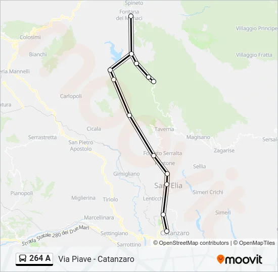 264 A Bus Line Map