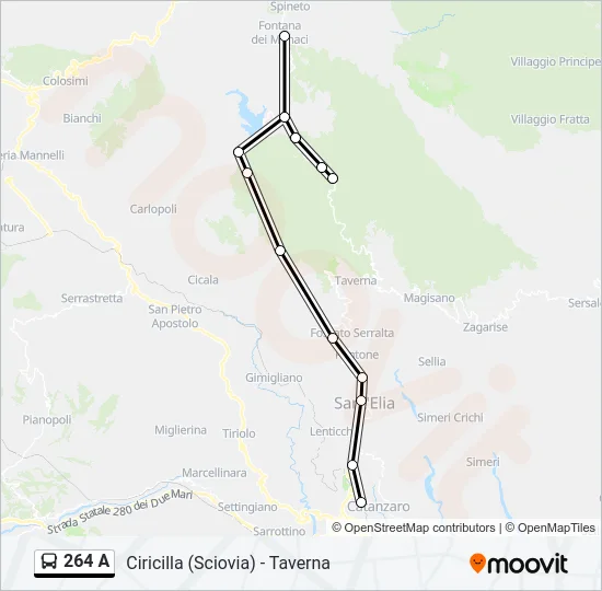 264 A Bus Line Map