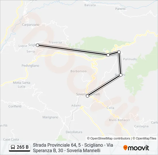 265 B Bus Line Map