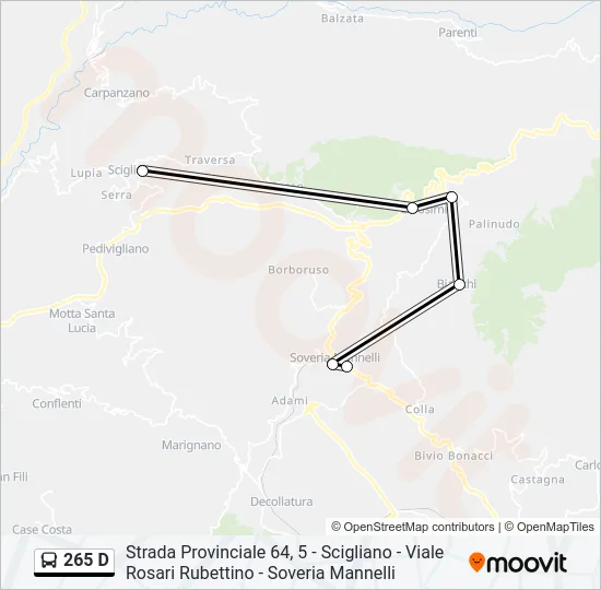 265 D Bus Line Map