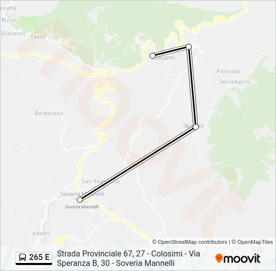 265 E Bus Line Map