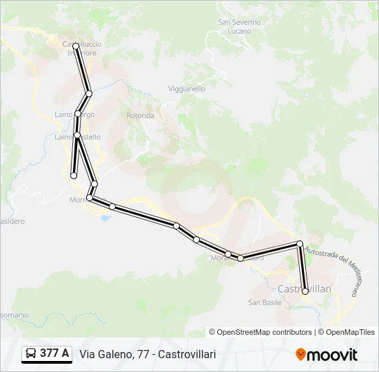 377 A Bus Line Map