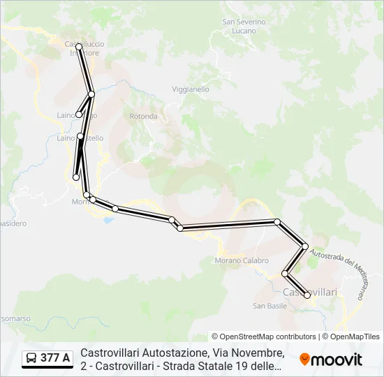 377 A Bus Line Map