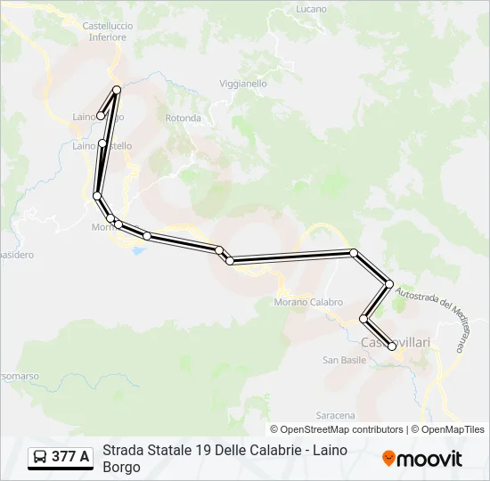 377 A Bus Line Map