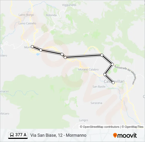 377 A Bus Line Map