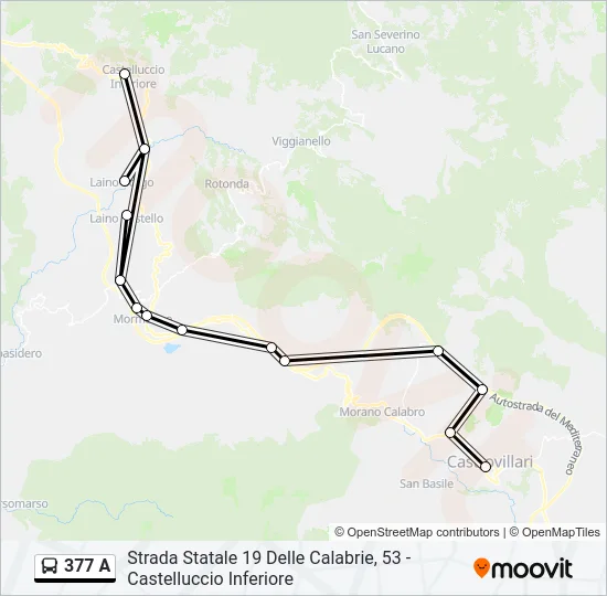 377 A Bus Line Map