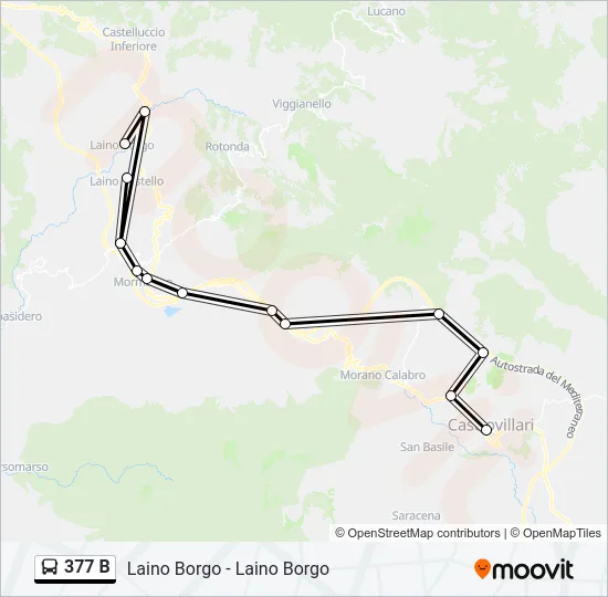 377 B Bus Line Map