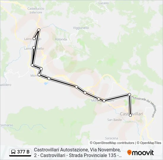 377 B Bus Line Map
