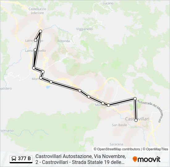 377 B Bus Line Map