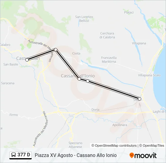 377 D Bus Line Map