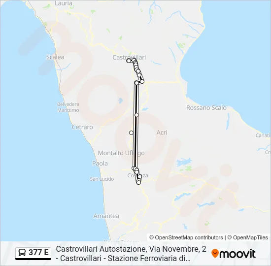 377 E Bus Line Map