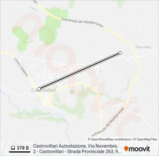 378 B Bus Line Map