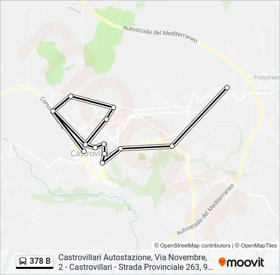 378 B Bus Line Map
