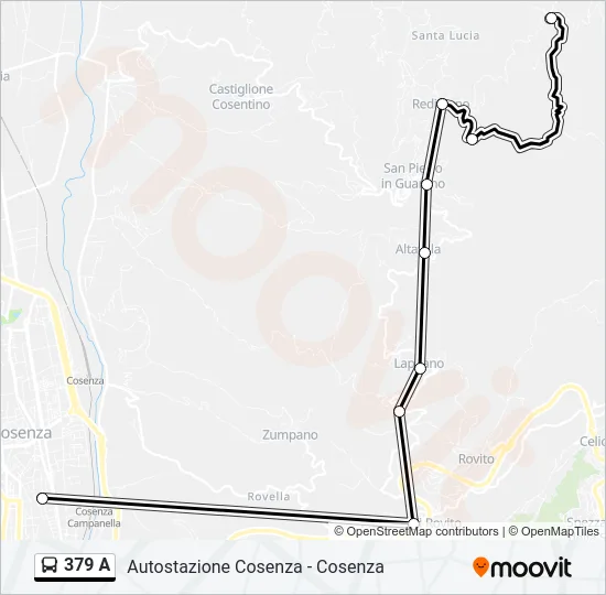 379 A Bus Line Map