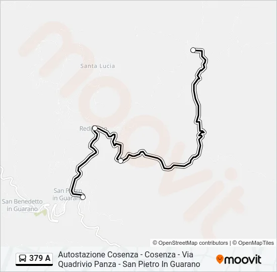 379 A Bus Line Map