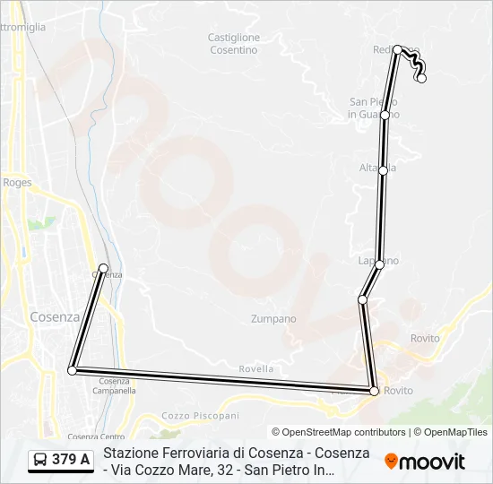 379 A Bus Line Map
