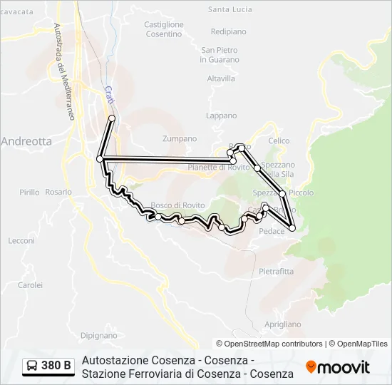 380 B Bus Line Map