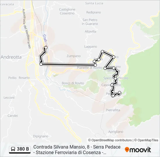 380 B Bus Line Map