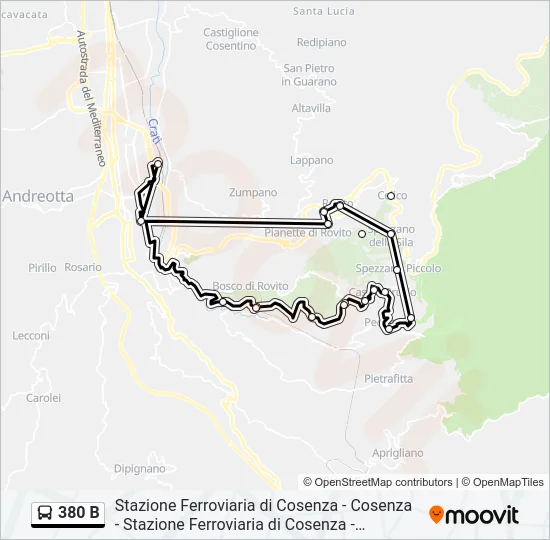 380 B Bus Line Map
