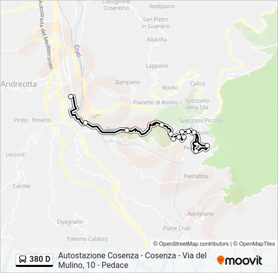 380 D Bus Line Map