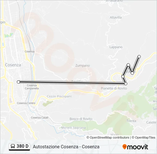 380 D Bus Line Map