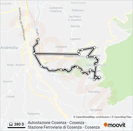 380 D Bus Line Map