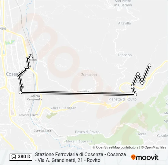 380 D Bus Line Map