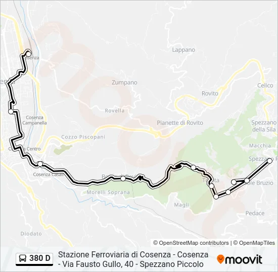 380 D Bus Line Map