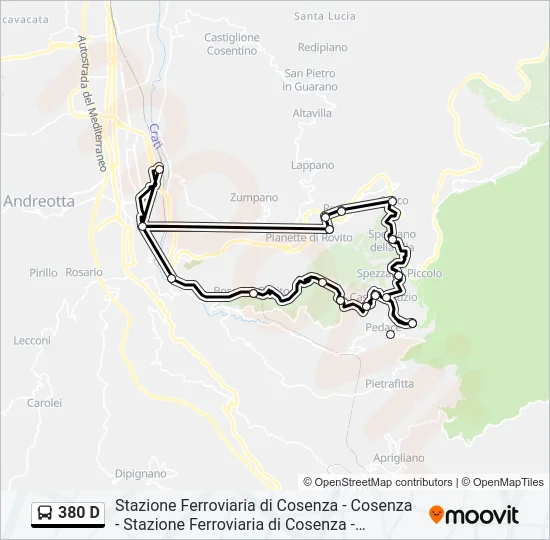 380 D Bus Line Map