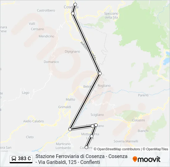 383 C Bus Line Map
