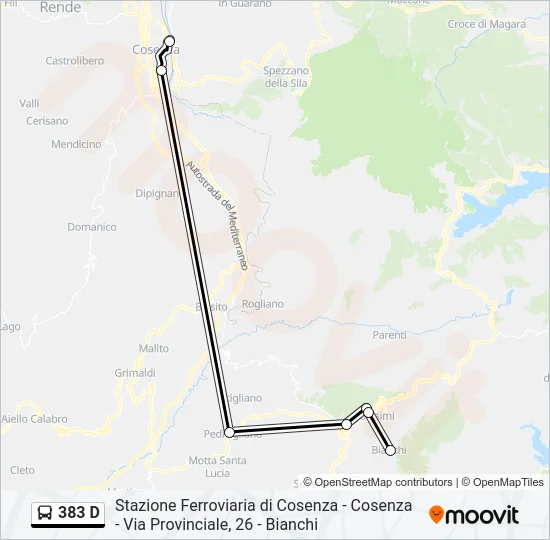383 D Bus Line Map
