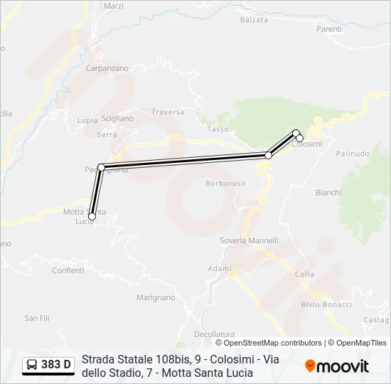 383 D Bus Line Map