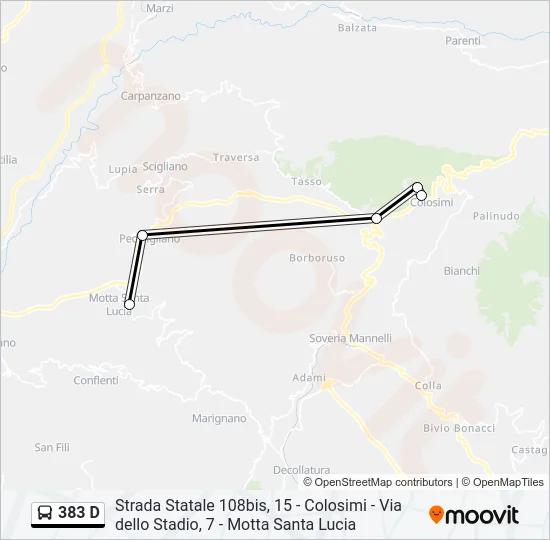 383 D Bus Line Map
