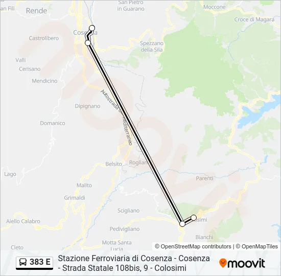 383 E Bus Line Map