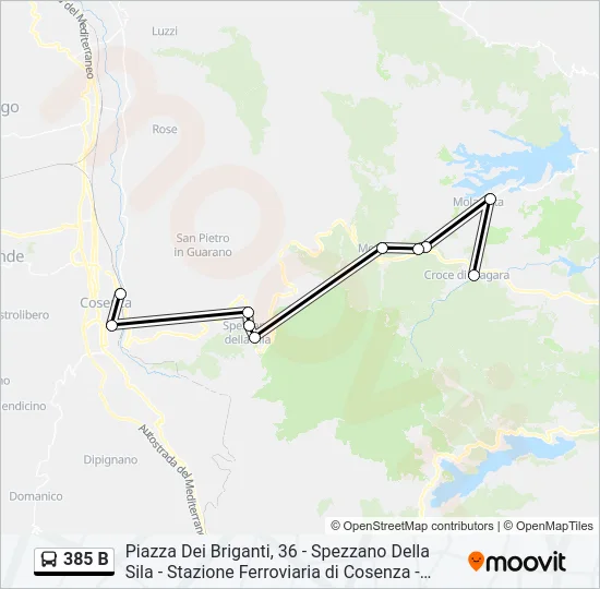 385 B Bus Line Map
